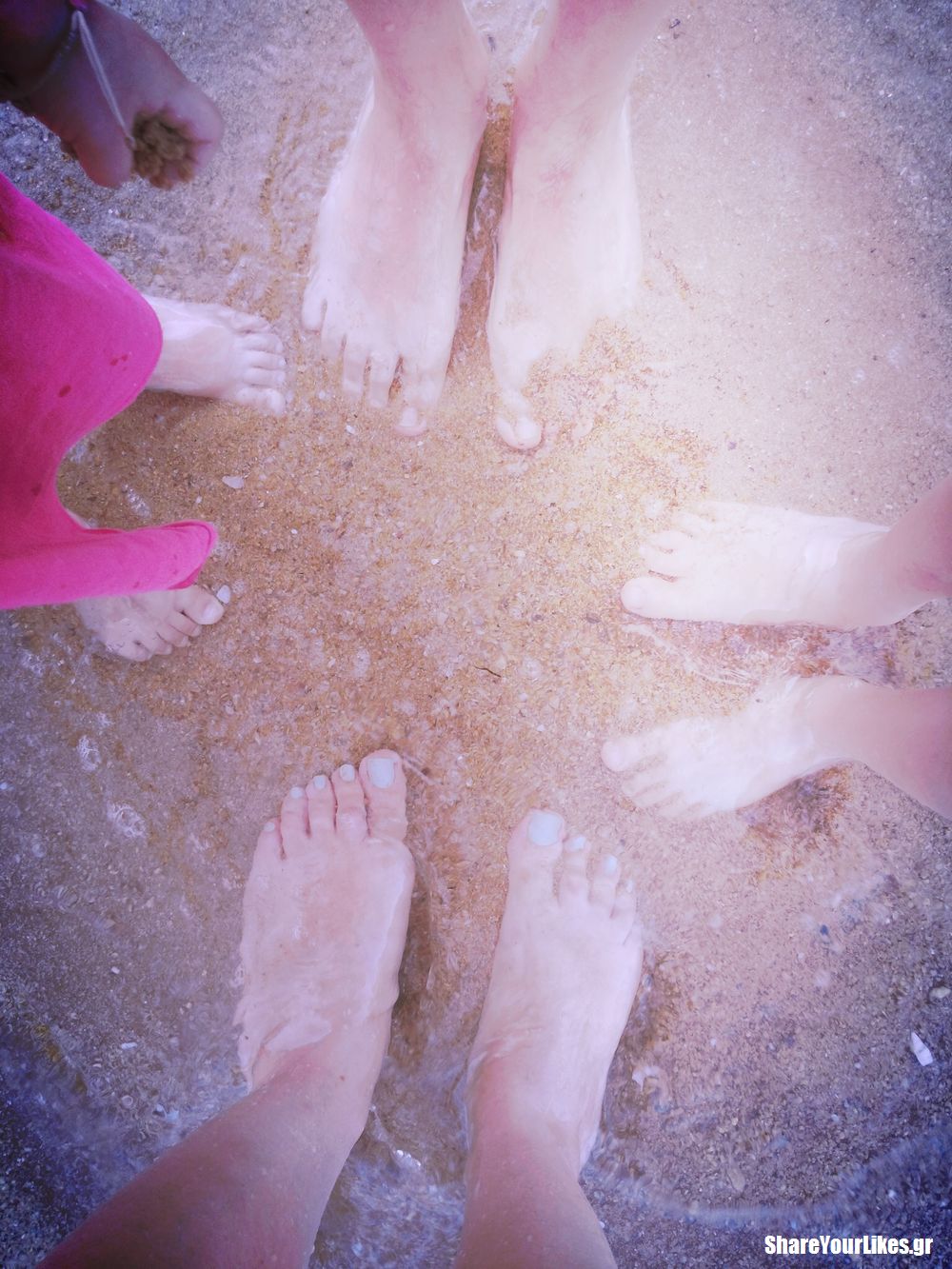 family feet selfie