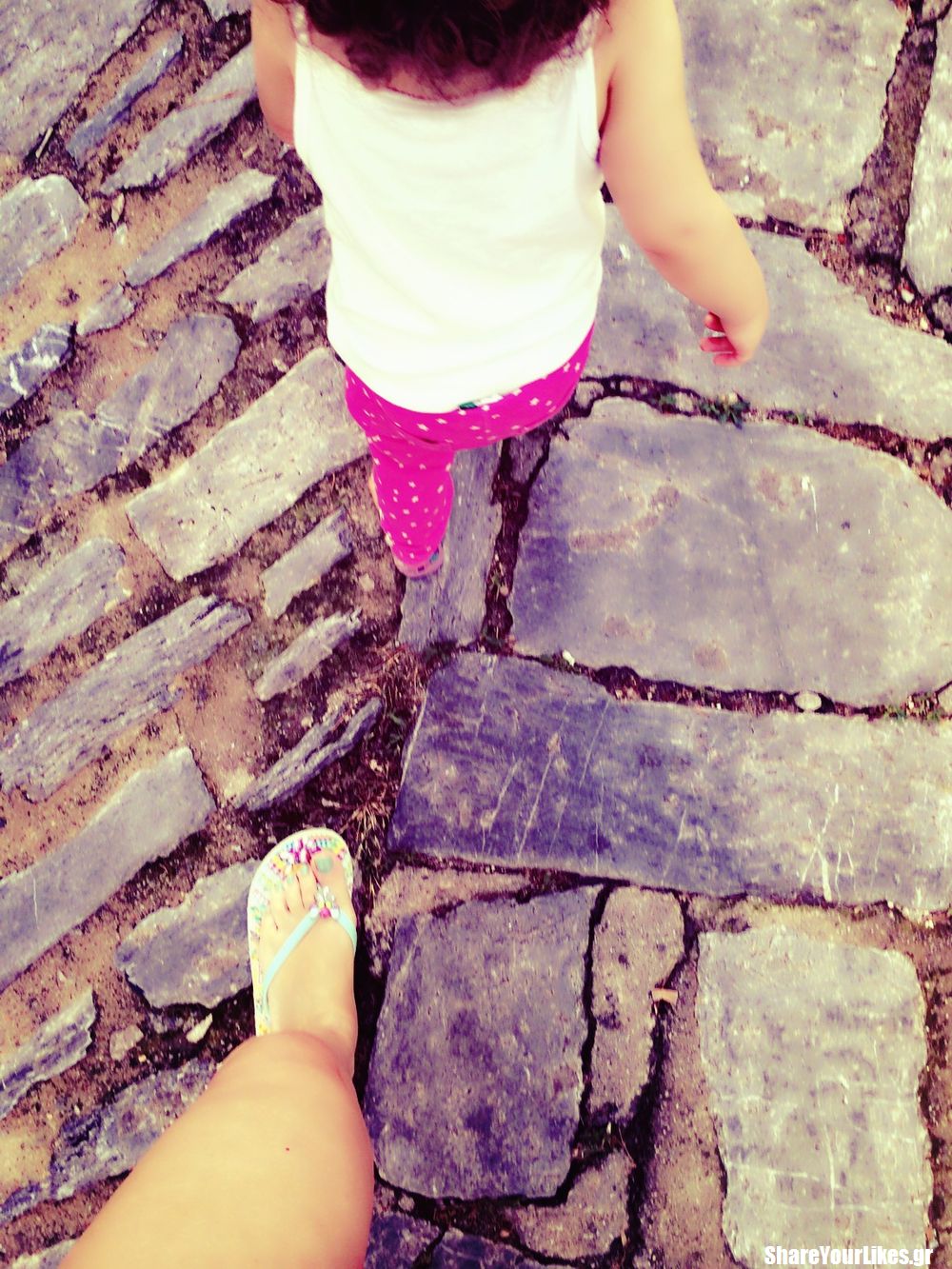 skiathos walking feet selfie