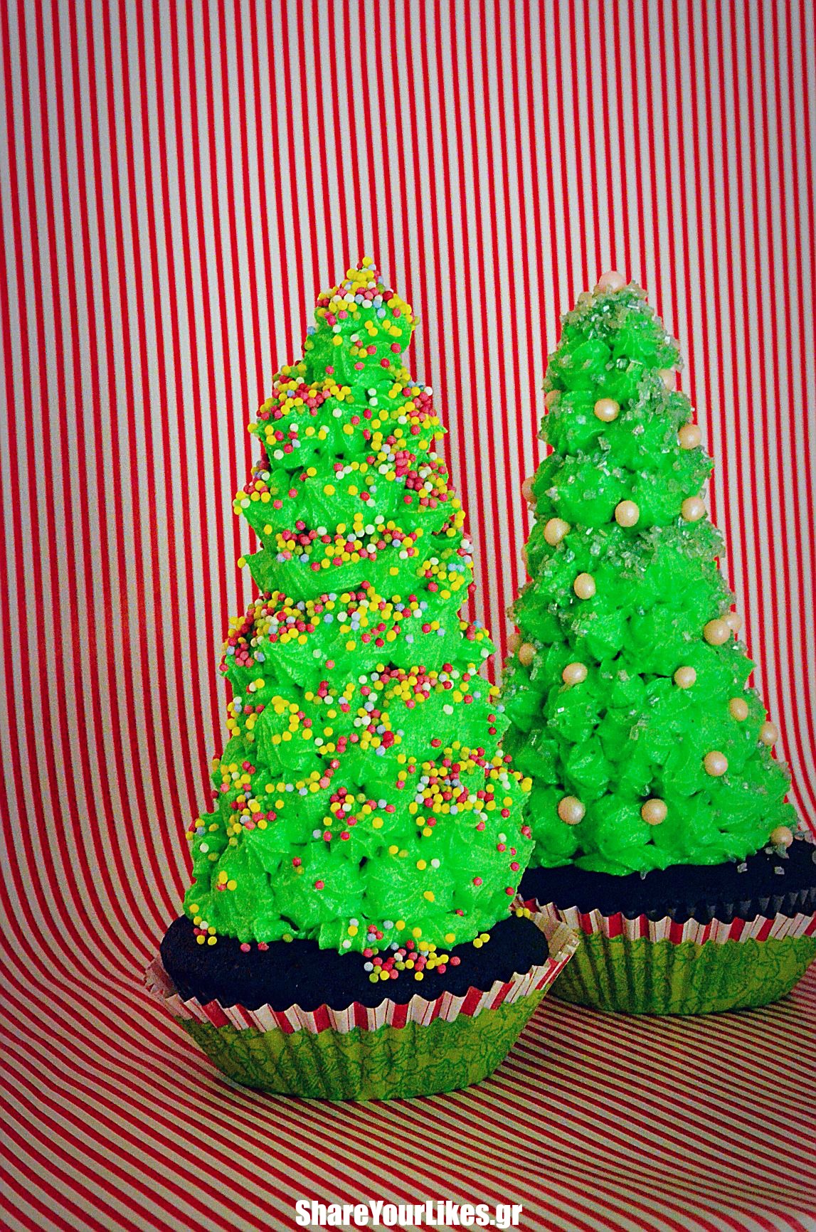christmas trees cupcakes