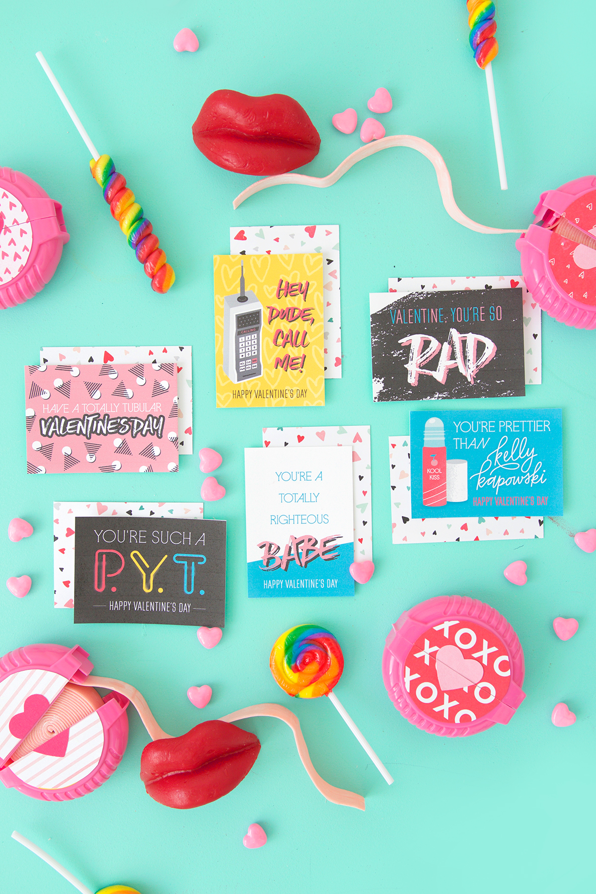 http://www.damasklove.com/free-printable-80s-inspired-valentines/